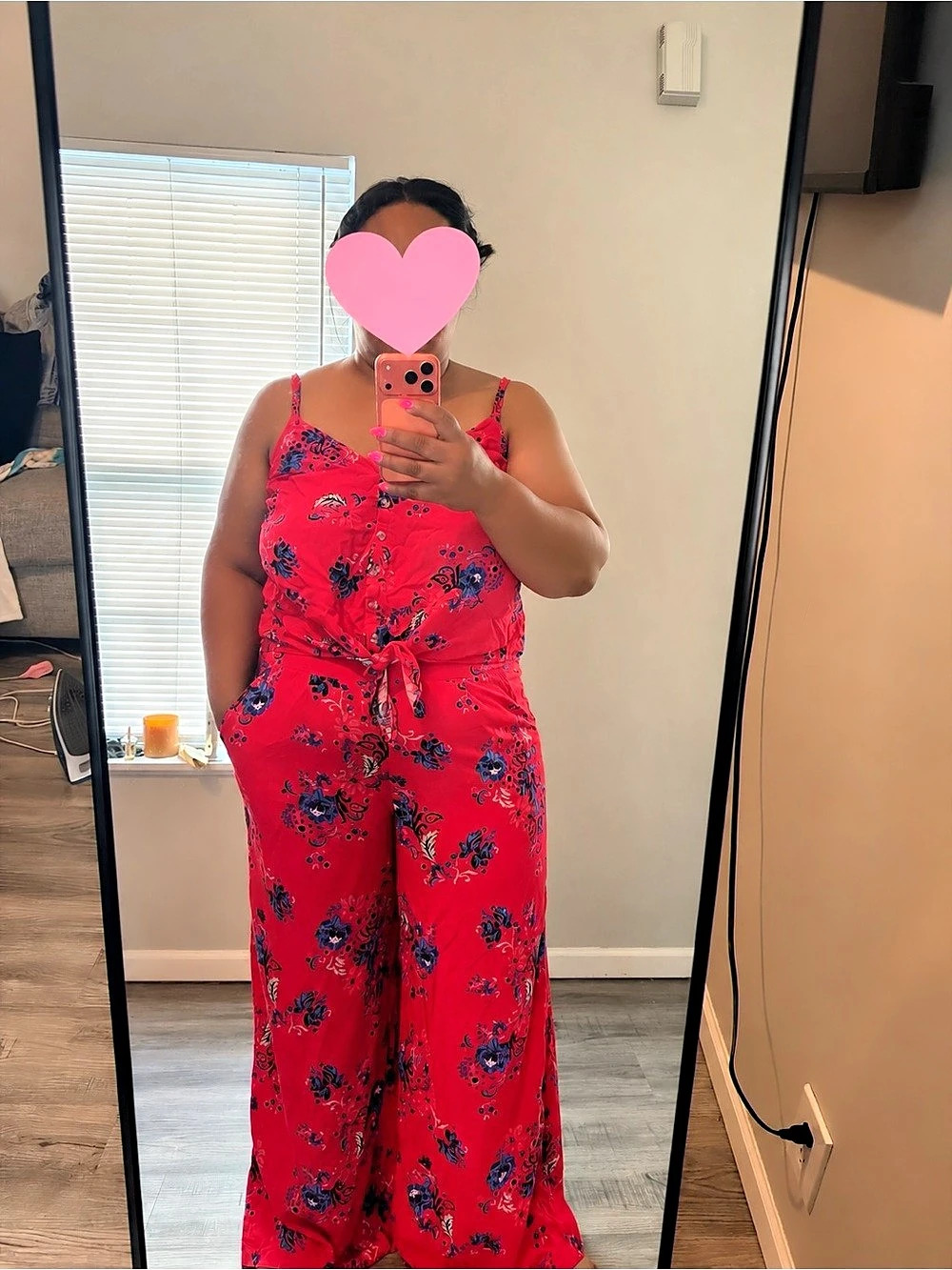 Torrid Red Floral Wide Leg Pants & Cami Matching Set Size 0